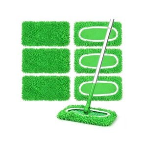 Catzon 6pcs Reusable Microfiber Pads For Swiffer Sweeper Wet Mopping