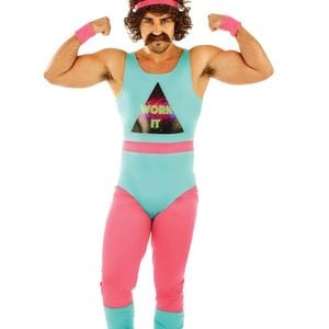 Energetic Plus Size Mens 1980s Work It Fitness Instructor Costume - Xlarge