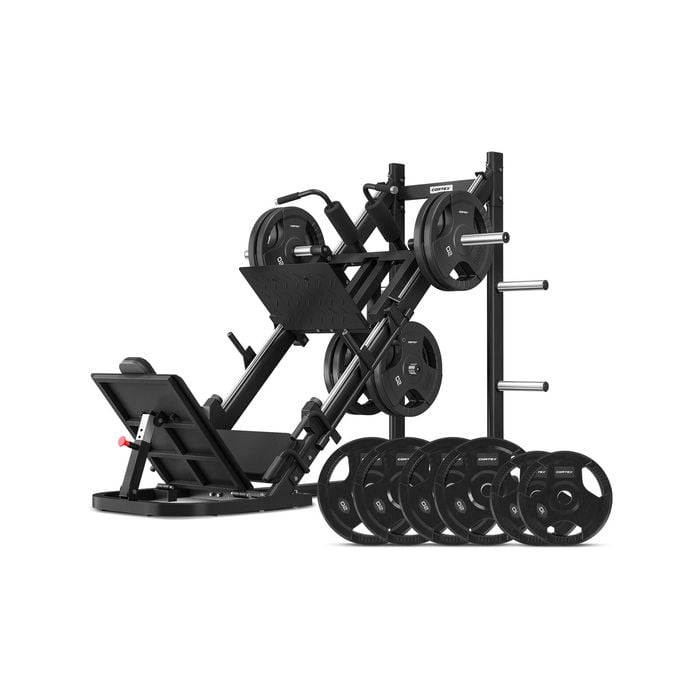 CORTEX LP-10 45 Degree Leg Press/Hack Squat with 100kg Olympic Tri-Grip Weight Plate Set