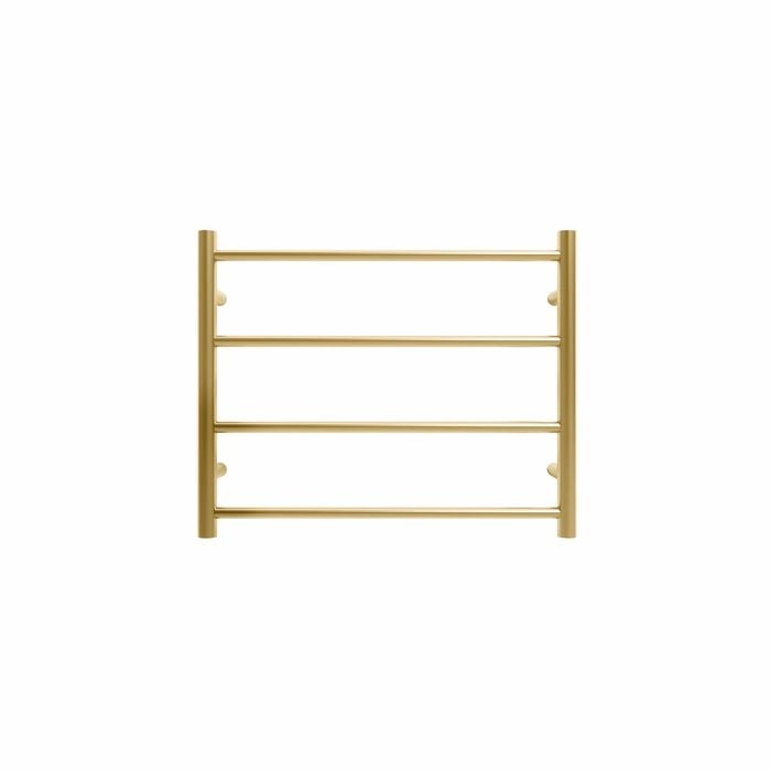 Commercial Round 4 Bar Brushed Gold PVD Heated Towel Rail