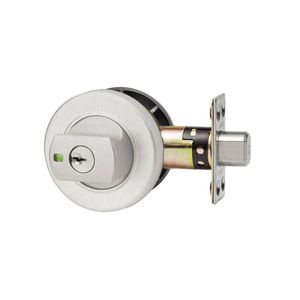 Lockwood Brushed Satin Chrome Paradigm 005 Round Rose Double Cylinder Deadbolt
