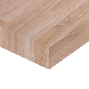 Kaboodle 2400 x 900 x 36mm Square Edge Hevea Customisable Timber Benchtop