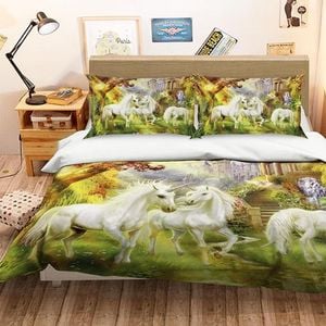 3D Unicorn River 248 Bedding Set Pillowcases Quilt Duvet Cover Set Queen King