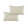 Bloomington Pair of Solid Colour Microfiber Standard Pillowcases 48x73cmx15cm (Flap) Bone