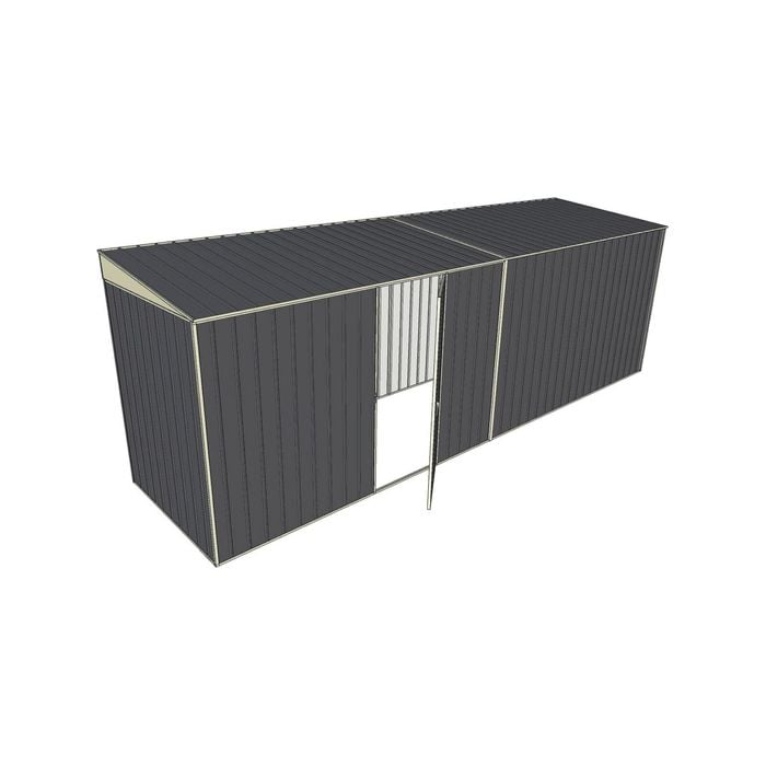 Build-a-Shed 1.5 x 6 x 2m Single Hinged Side Door Skillion Shed - Grey