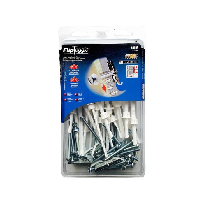 Cobra 6 x 60mm Flip Toggle Anchor Screws - 25 Pack