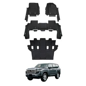 AUSGO 3-Row Set 7D Injection Floor Mats for Toyota Land Cruiser Landcruiser 300 LC300 7-Seat 2021-Onwards Floor Liners