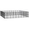 vidaXL Outdoor Dog Kennel Steel Garden Puppy Pet Enclosure Supply Cage House