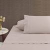 Accessorize Bedroom Collection Hotel White/Natural Deluxe Cotton Piped Sheet Set