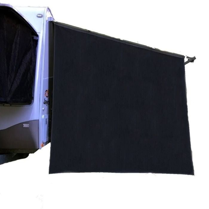 Campsmart Black XD Caravan End Wall Privacy Screen Sun Shade for Roll Out Awning