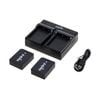 Jupio 2x Battery 1100mAh & USB Dual Charger Kit For Nikon EN-EL14/EN-EL14A