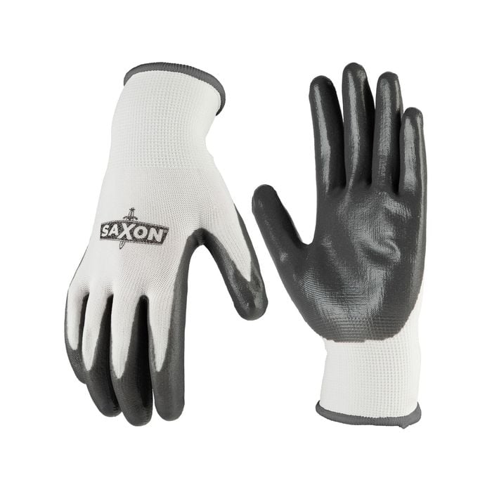 Saxon Large Nitrile Dipped Garden Gloves - 6 Pack