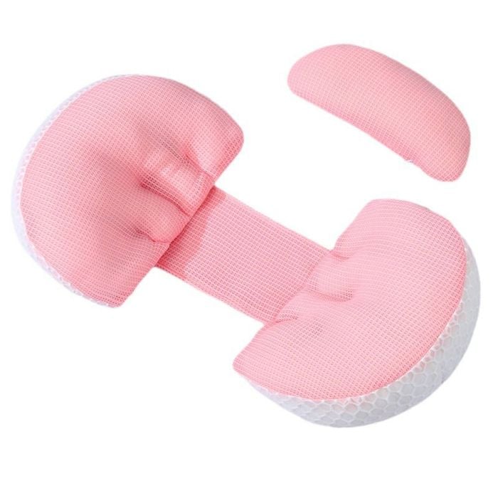 Catzon Pregnancy Pillow Detachable Cover Back Hips Legs Support-pink