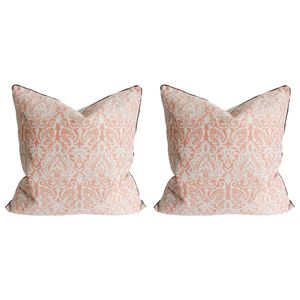 2x LVD Cushion Damask Toffee Throw Pillow Home/Lounge/Sofa Decor 50cm Square