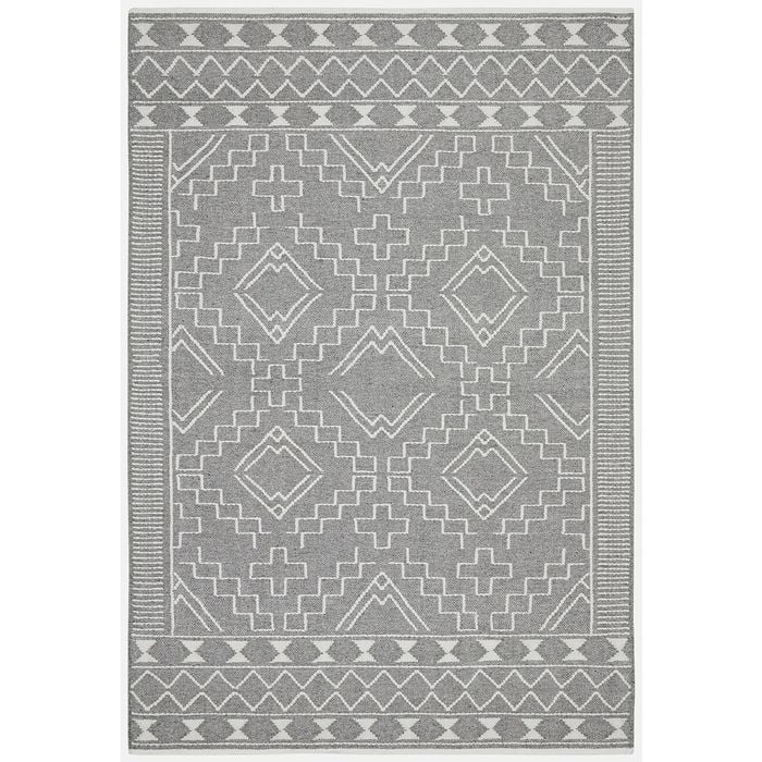 River 802 Grey 225x155cm - Medium Hand Loomed Wool Indoor Floor Rug