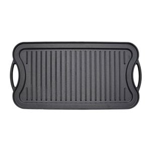 Toque Reversible Cast Iron Griddle Plate 50.5cm Non Stick Bbq Skillet