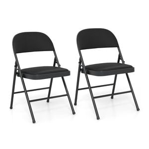 Costway 2pcs Folding Chairs Padded Stackable Party Chair Set
