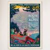 Galrie Vintage Paris Lyon Mediterranean Alps Route Travel Poster Classic French Artwork, Wood Frame, A0 84 x 119cm (33 x 47inch)