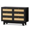 ALFORDSON 6 Chest of Drawers Storage Cabinet Rattan Black