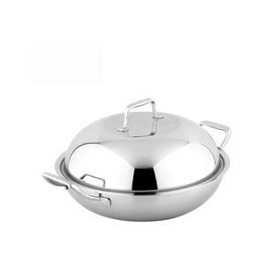 Betzenstein Tri-ply Stainless Steel 32cm Non-stick Wok With Lid