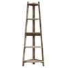 Oikiture Corner Ladder Shelf 5 Tier Home Storage Display Stand Bookshelf Natural