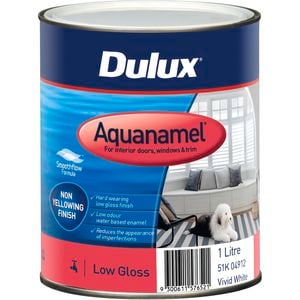 Dulux 1L Vivid White Low Gloss Aquanamel Enamel Paint