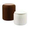 Artiss Accordion Folding Paper Stools Set Includes 2 Cushions Natural Kraft 100kg Capacity