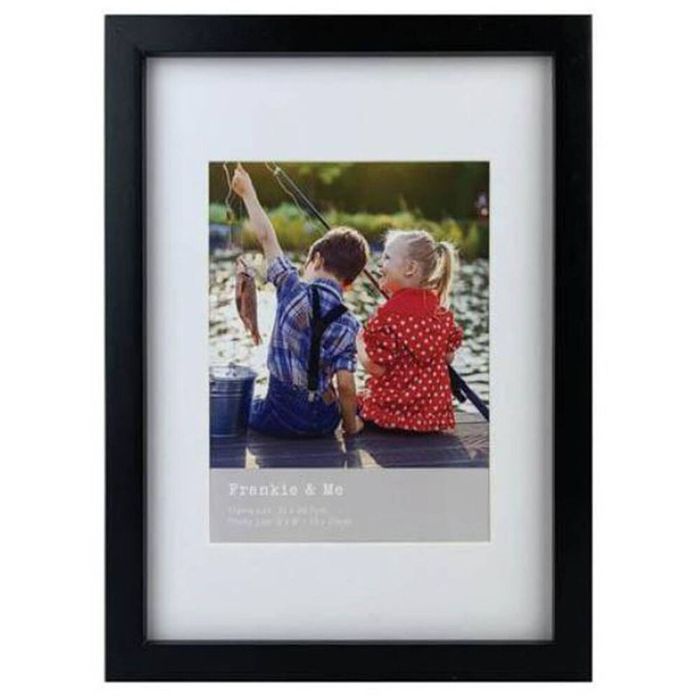 Frankie & Me Wooden Border 6x8'' Picture Frame Home/Office Photo Decor Black