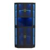 Ufurniture 5-Tier Wine Bar Cabinet with LED Lights, Glass Doors, Wine Glass Rack, Corner Storage Cabinet, Black