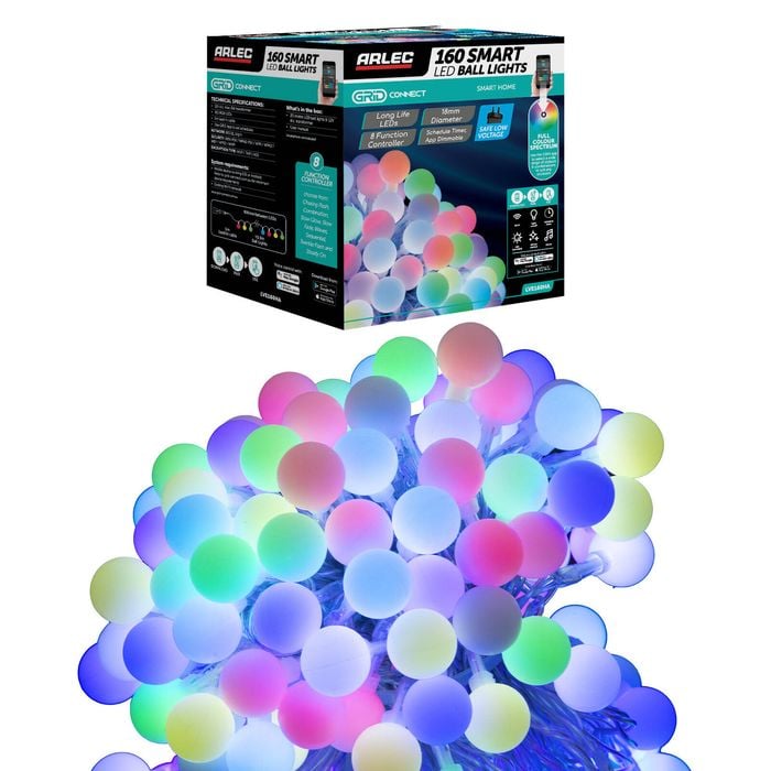 Arlec RGB Colour Changing Grid Connect Smart 160 LED Ball Lights