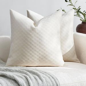 Gioia Casa 2-Pack Chenille Waffle Cushion Covers 45cm x 45cm - Oatmeal