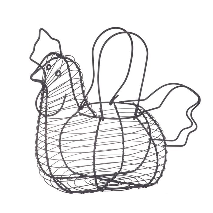 Davis & Waddell Chicken Egg Basket Storage 35x28cm - Black