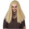 Crimped Scarecrow Horror Monster Long Blonde Halloween Adult Womens Costume Wig