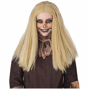 Crimped Scarecrow Horror Monster Long Blonde Halloween Adult Womens Costume Wig