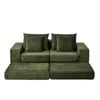 Oikiture Compressed Modular Sectional Sofa Corduroy Green