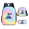 Catzon Cartoon Backpack Set With Shoulder Bag & Pencil Bag Adjustable-b