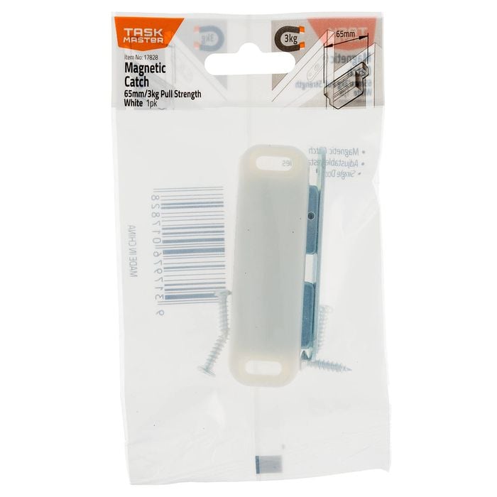Taskmaster 65mm 3kg White Magnetic Catch