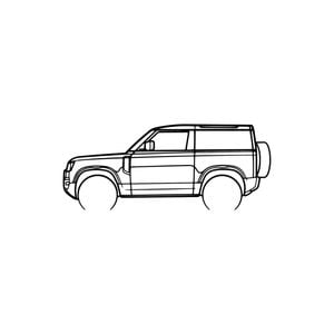 Ignite Laser Land Rover 2022 Defender 90 Silhouette Metal Wall Art Rustic Metal 23.6inch/60cm