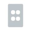 DETA Soft Grey S-Line 4 Gang Switch Cover Plate
