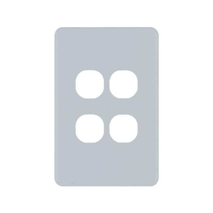 DETA Soft Grey S-Line 4 Gang Switch Cover Plate