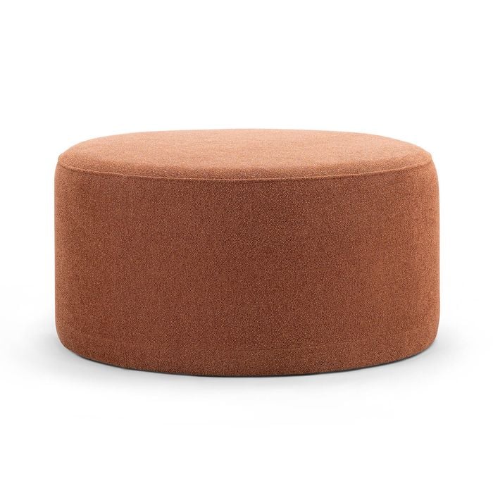 Halle Rust Orange Designer Medium 70cm Round Ottoman Pouf
