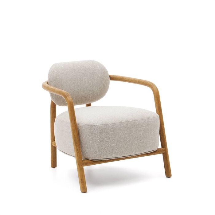 Melqui beige armchair oak