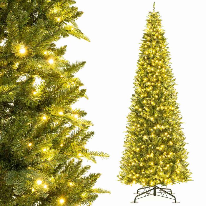 Costway 3.6M LED Prelit Christmas Tree w/2517 PVC PE Branch Tips