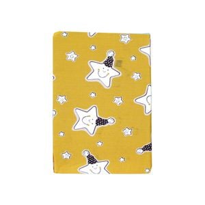 Yellow Star Bassinet Fitted Sheet with a Flat Sheet Sewed Attached