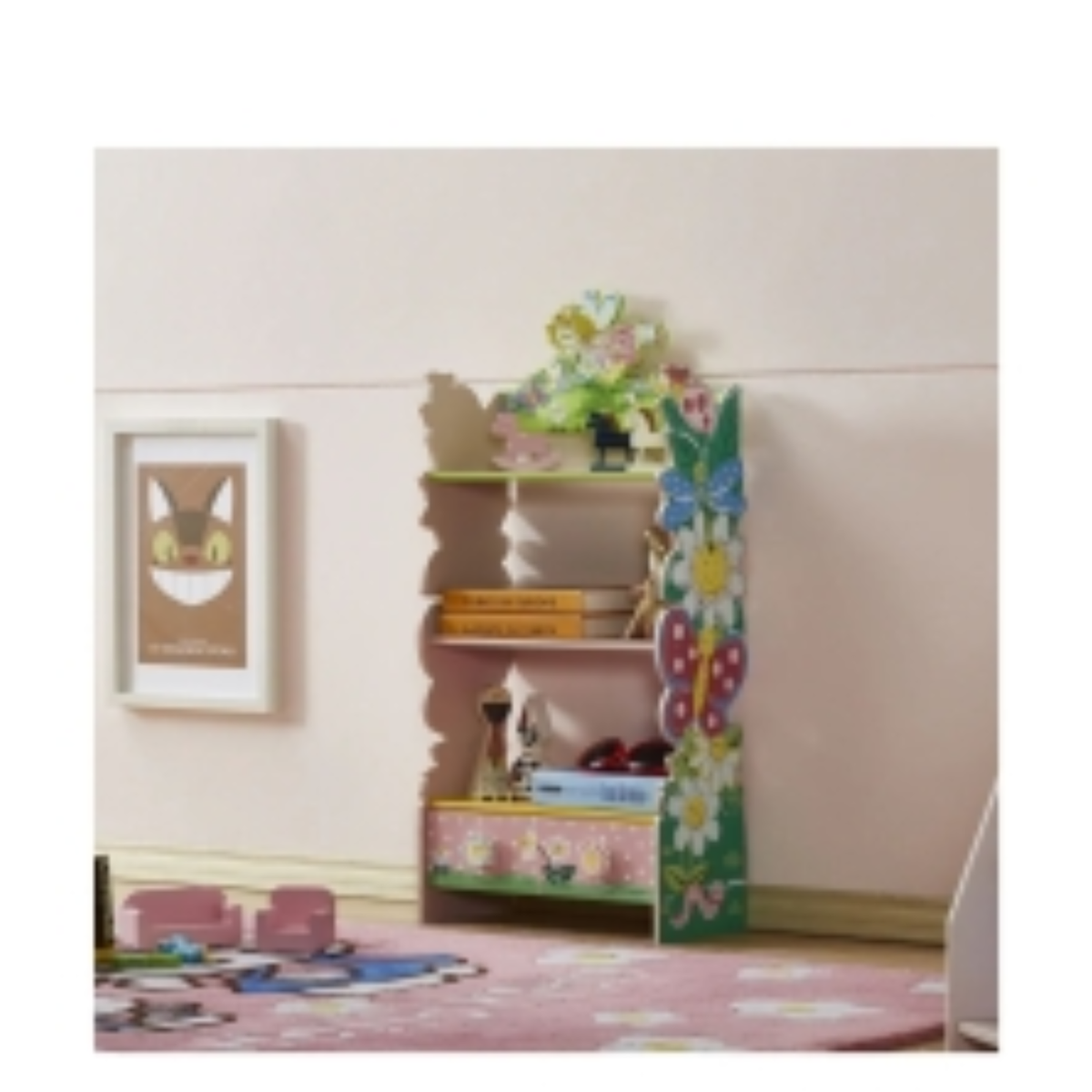 All 4 Kids Olivia The Fairy Girls Hand Painted 3 Tier Flower Bookcase ...
