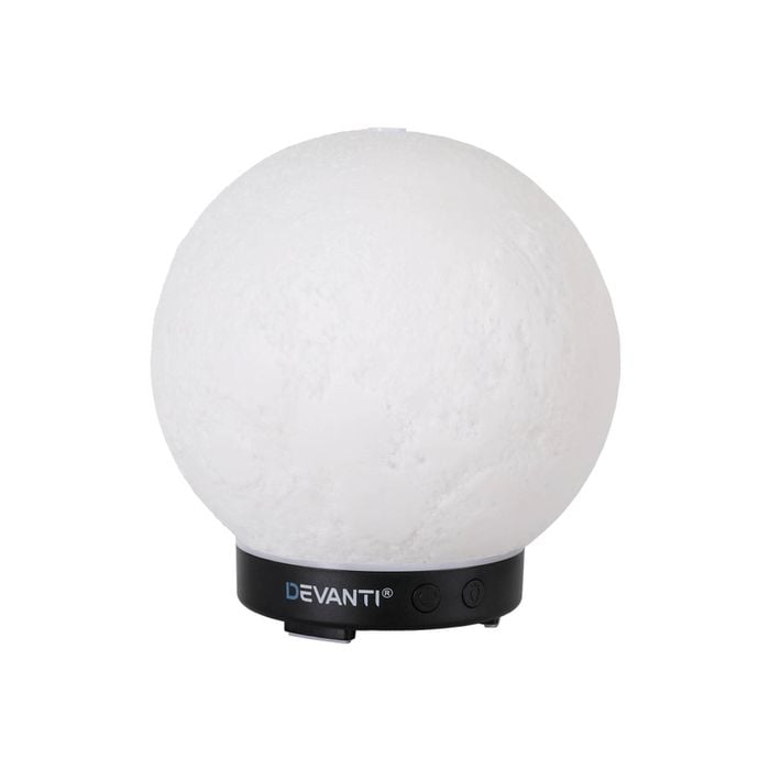 Devanti Ultrasonic Aroma Diffuser Aromatherapy Moon Lamp 200ml white/black