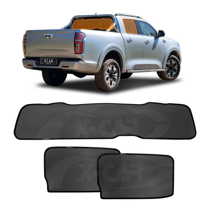 Window Sun Shades for GWM UTE Cannon-X / L 2021-Onwards Rear Windscreen Shade Blind Mesh