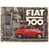 Nostalgic Art Fiat 500 Red Car 30x40cm Large Metal Tin Sign