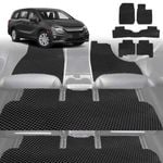 6D Diamond Car Floor Mats for Honda Odyssey 2014-2020 Standard 8 Seater-Ultimate Set-Black-Outback GT