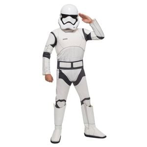 Stormtrooper Deluxe Halloween Costume for Kids Padded Jumpsuit with Mask Belt Boots, 6-8 YRS